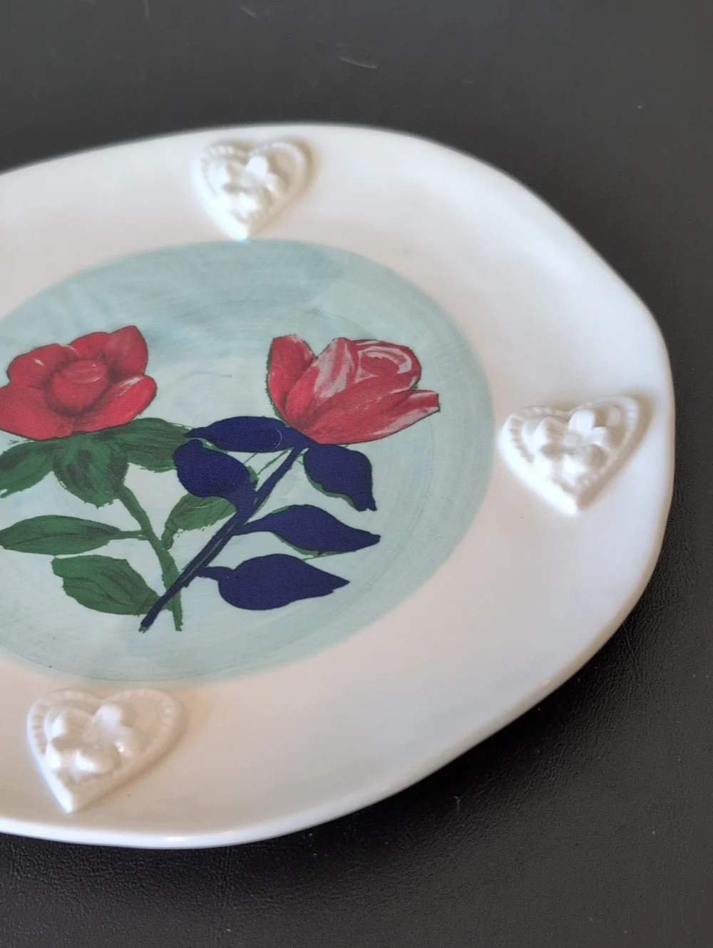 Anthropologie Francesca Kaye Hand Painted Stoneware Dessert Plate. 8.75